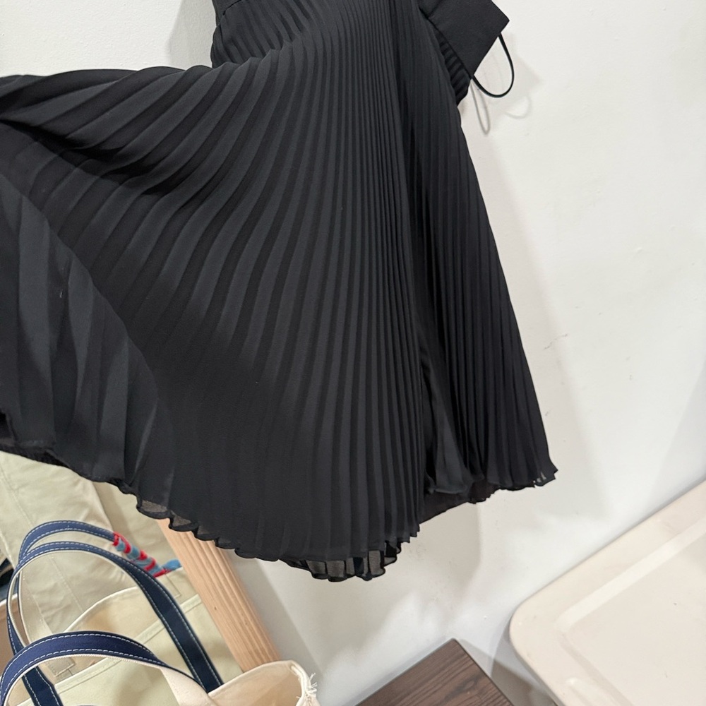 Elegant Black Pleated Dress Vintage Small